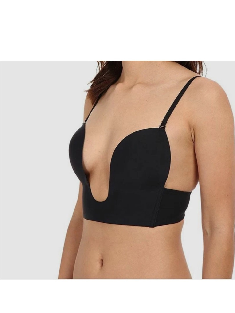 Fashion Forms Black Deep U-Plunge Longline Bra